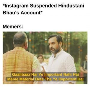 hindustani bhai meme on account suspension