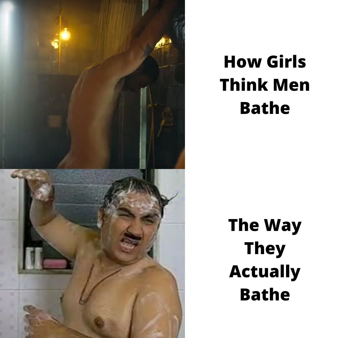 man meme on bathing