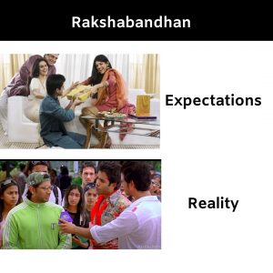 rakshabandhan meme on expectation vs reality