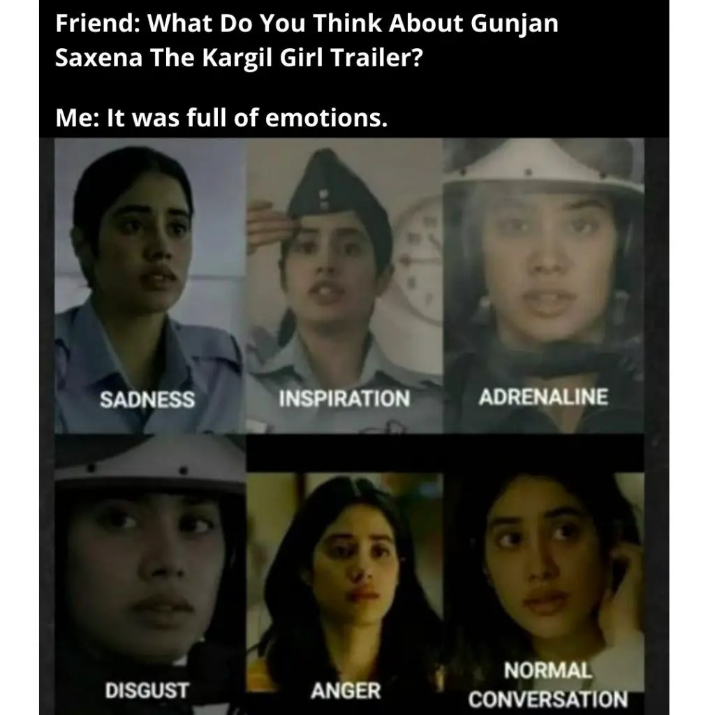 Emotions Of Janhvi Kapoor In Gunjan Saxena: The Kargil Girl