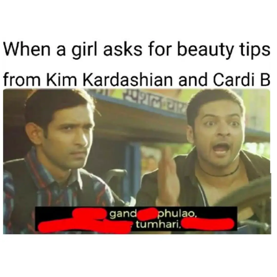 Gaand na fulao meme on cardi b and Kim Kardashian