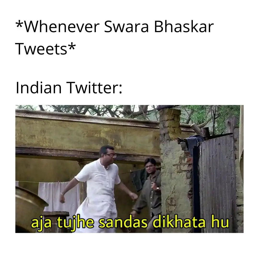 Swara Bhaskar meme on tweets