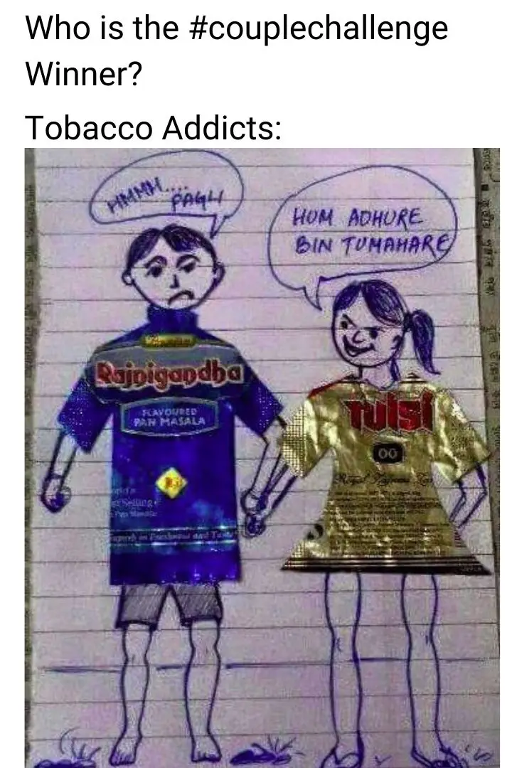 couple challenge meme on tobacco