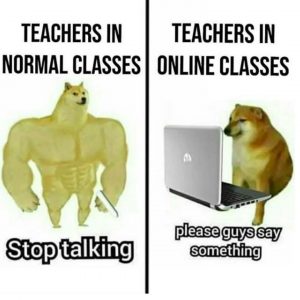 normal classes vs online classes meme