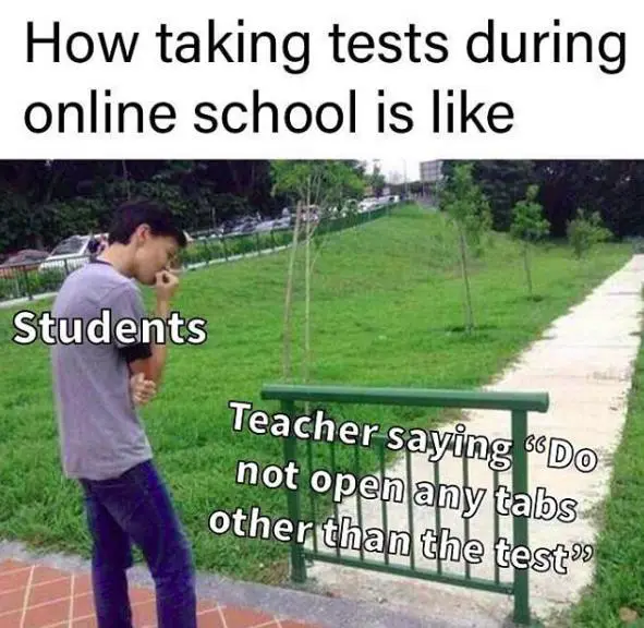 online test meme on students