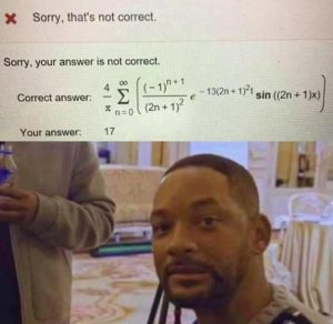 wrong answer meme on maths