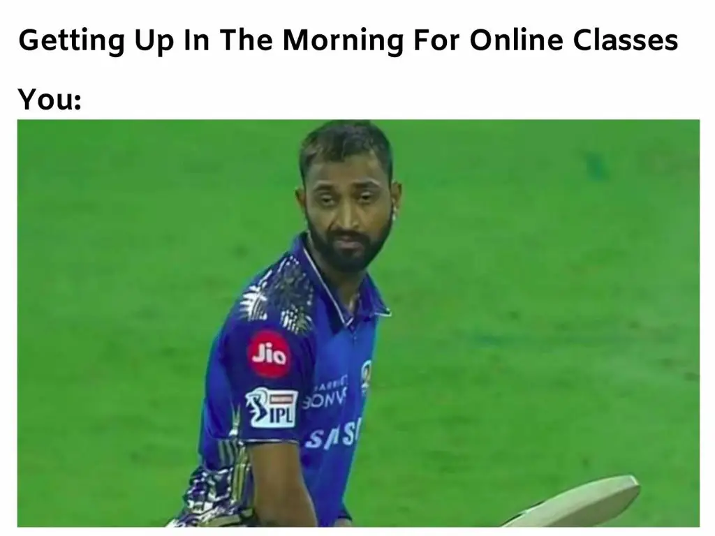 Getting Up For Online Classes Ft. Krunal Pandya Face