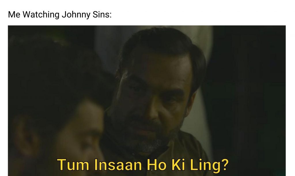 Mirzapur 2 meme on Johnny Sins
