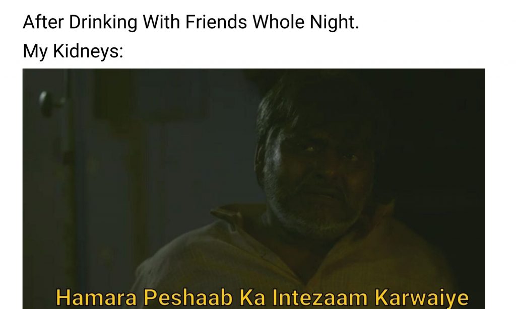 Mirzapur 2 meme on drinking alcohol