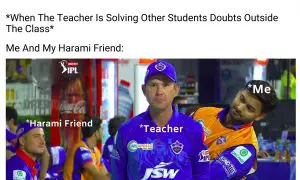Pant And Ricky Ponting meme on teacher and student