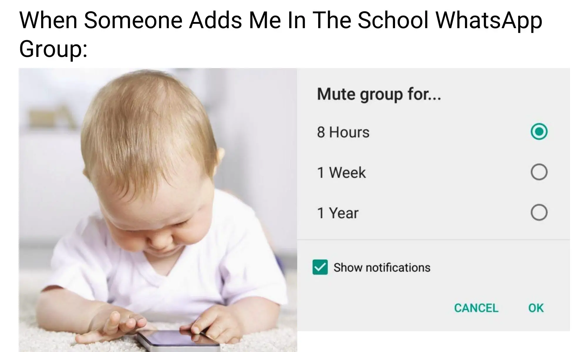 School Whatsapp Group Meme on online classes