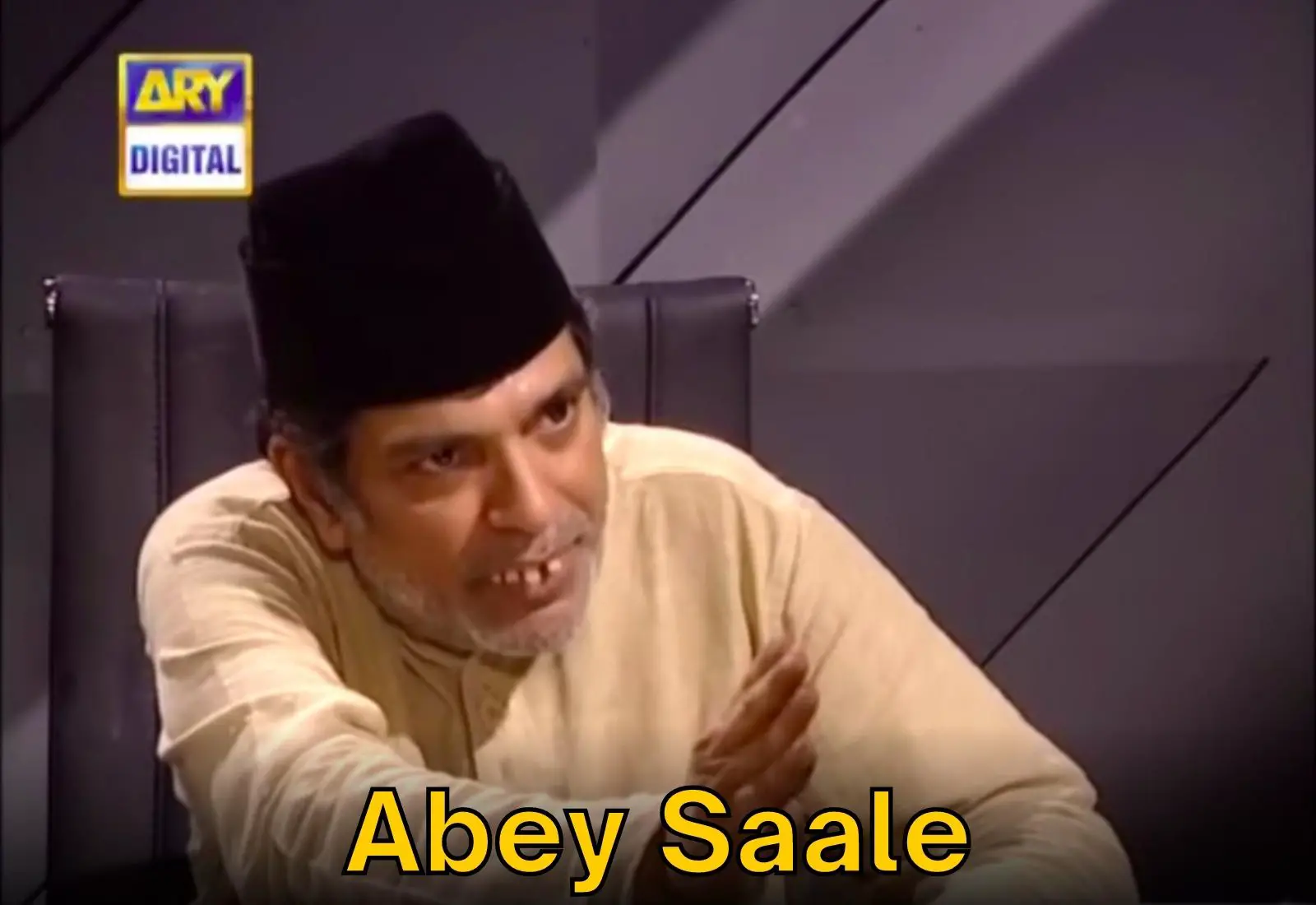 Abey Saale meme template of Moin Akhtar