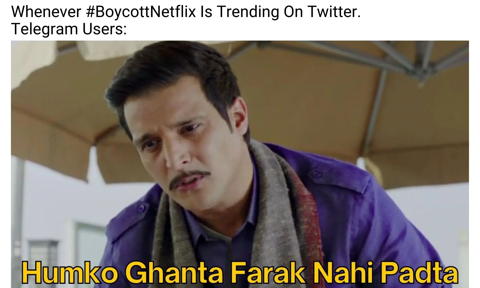 Boycott Netflix meme on telegram users