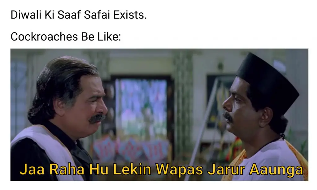 Diwali Saaf Safai meme on coolie number 1