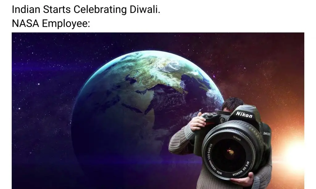 Diwali meme on satellite image of India