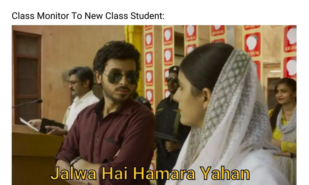 Mirzapur 2 meme on class monitor