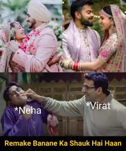 Neha Kakkar Wedding meme on Anushka And Virat wedding