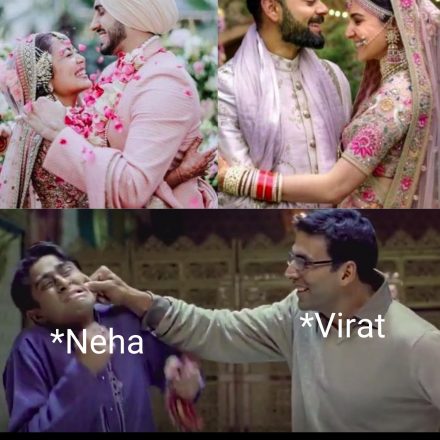 Itna Sannata Kyun Hai Bhai Meme featuring Neha Kakkar at a wedding