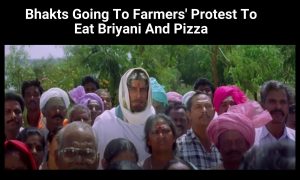Farmers Protest meme on Biryani and Pizza