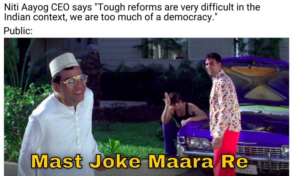 Too Much Democracy Meme Ft. Niti Aayog