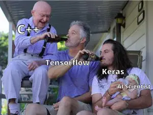 AI Scientist meme on Keras and Tensorflow