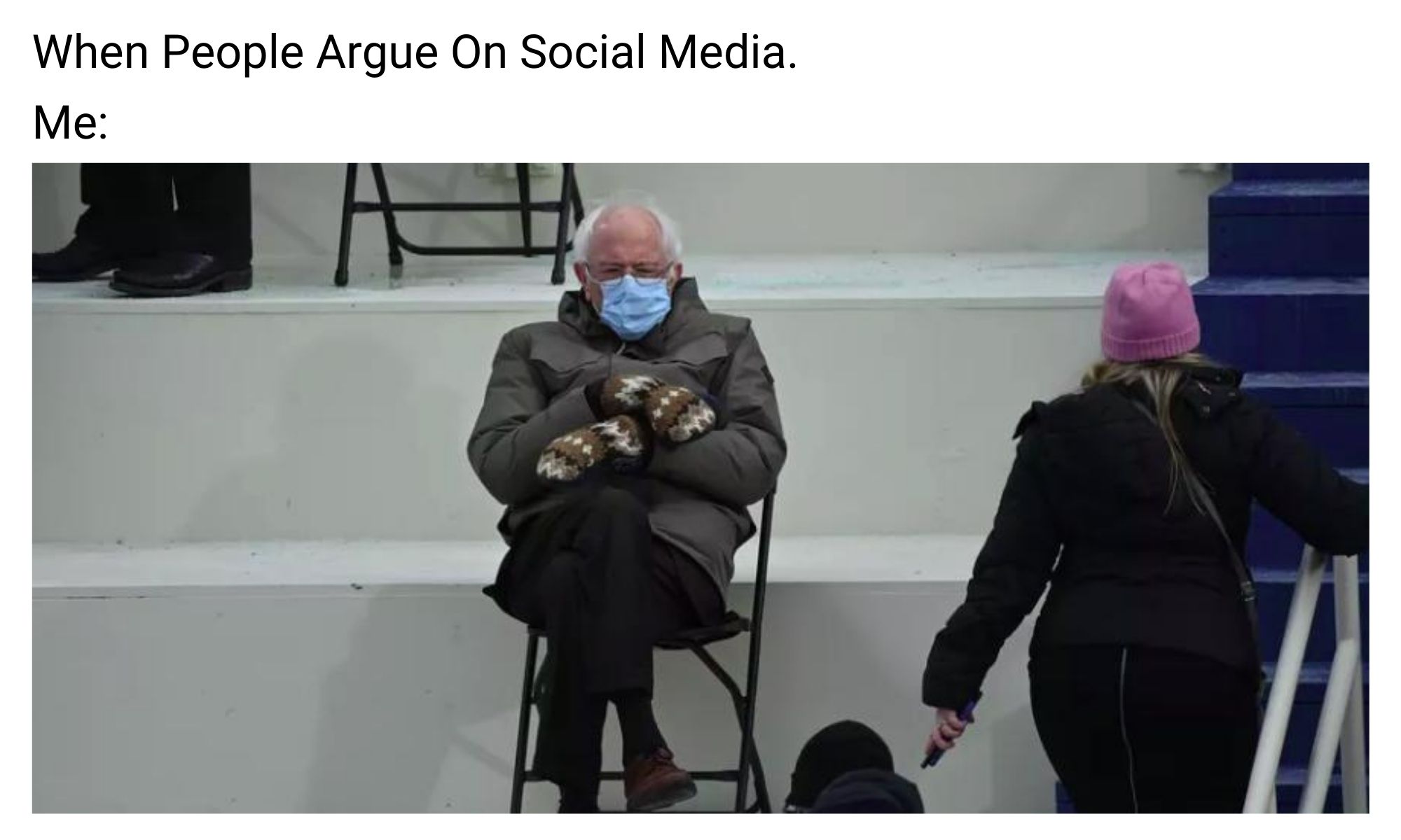 Bernie Sanders Inauguration Meme on Sitting Back