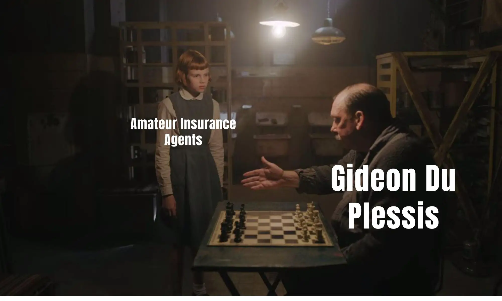 Insurance Agent meme on Beth Harmon