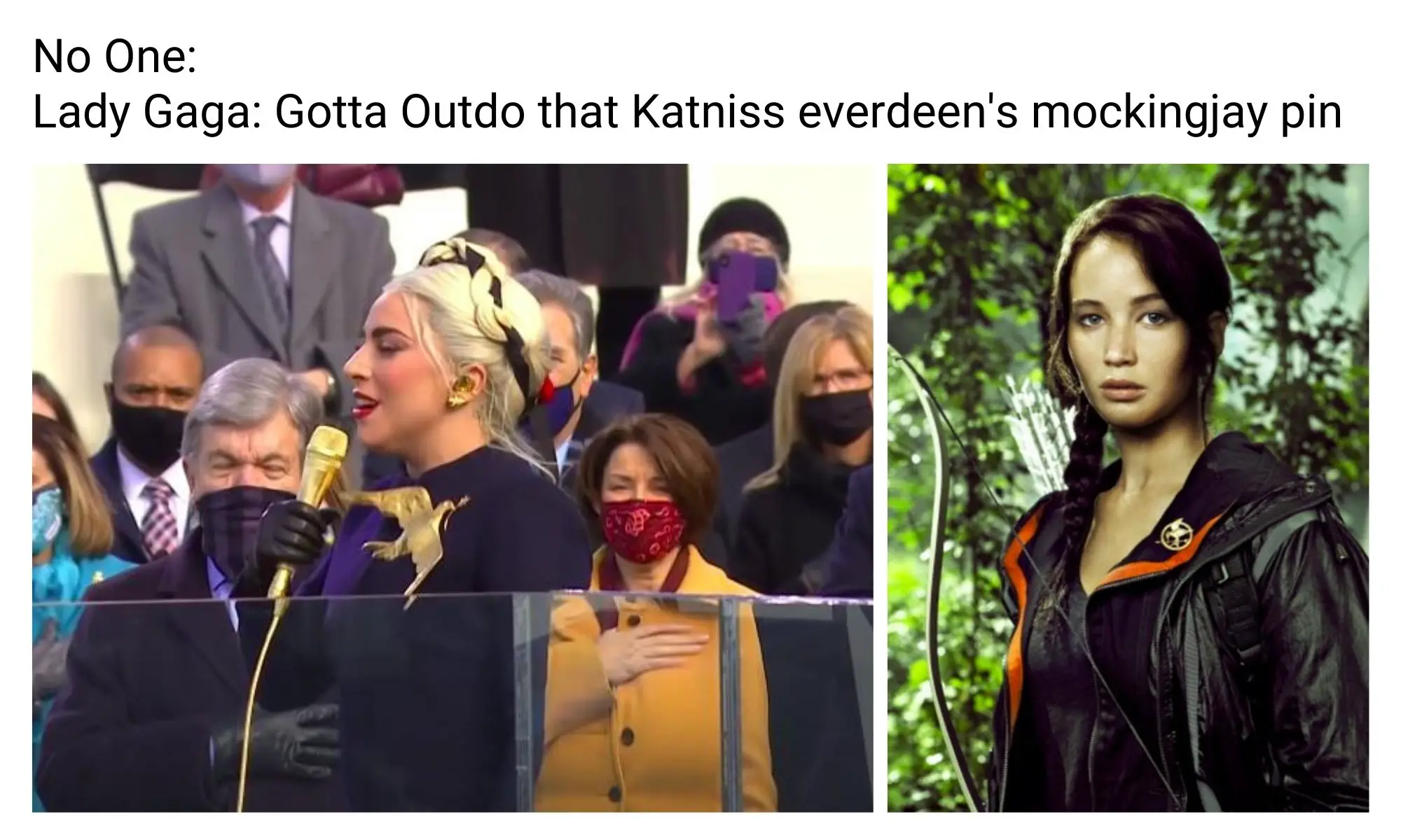 Lady Gaga Hunger Games Meme on Inauguration