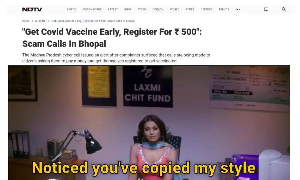 Laxmi Chit Fund Meme Ft. Vaccine Scam