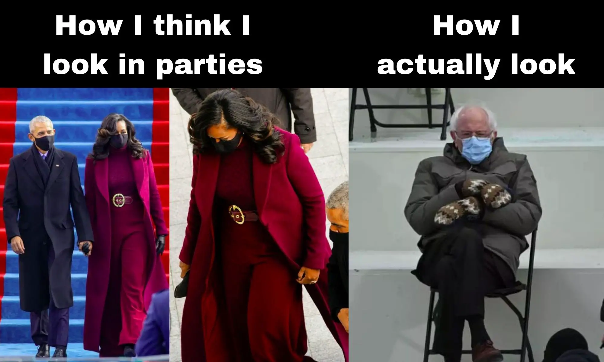 Michelle Obama and Bernie Sanders Meme on Inauguration
