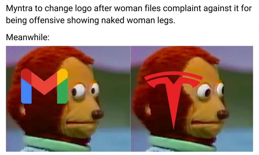 Myntra Logo Meme Ft. Tesla and Gmail