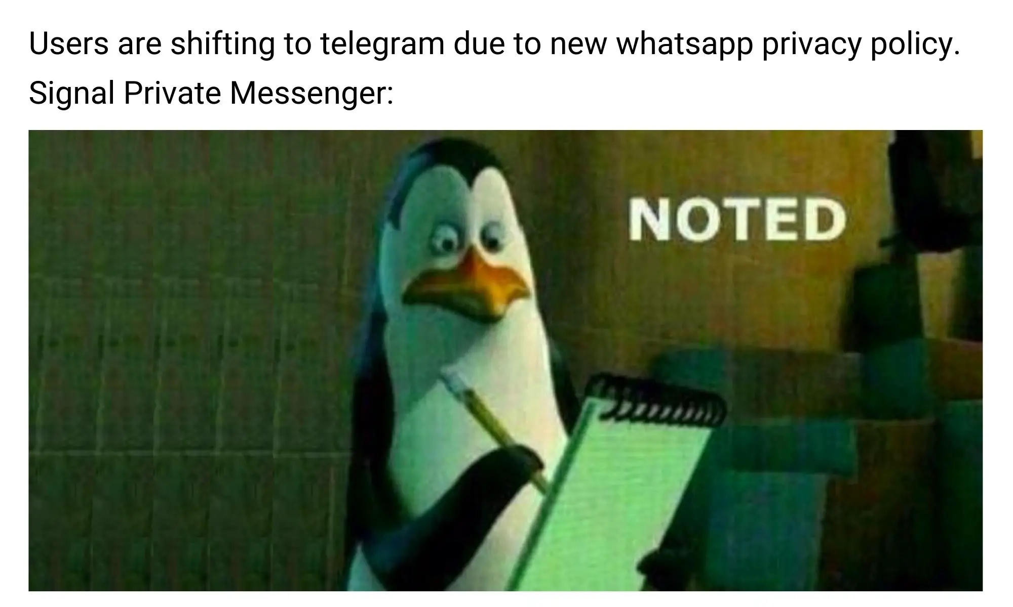 Noted Meme Ft. New Whatsapp Privacy Policy