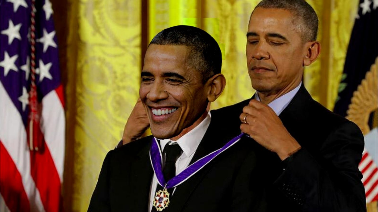 Obama Awarding Obama - Meme Template.