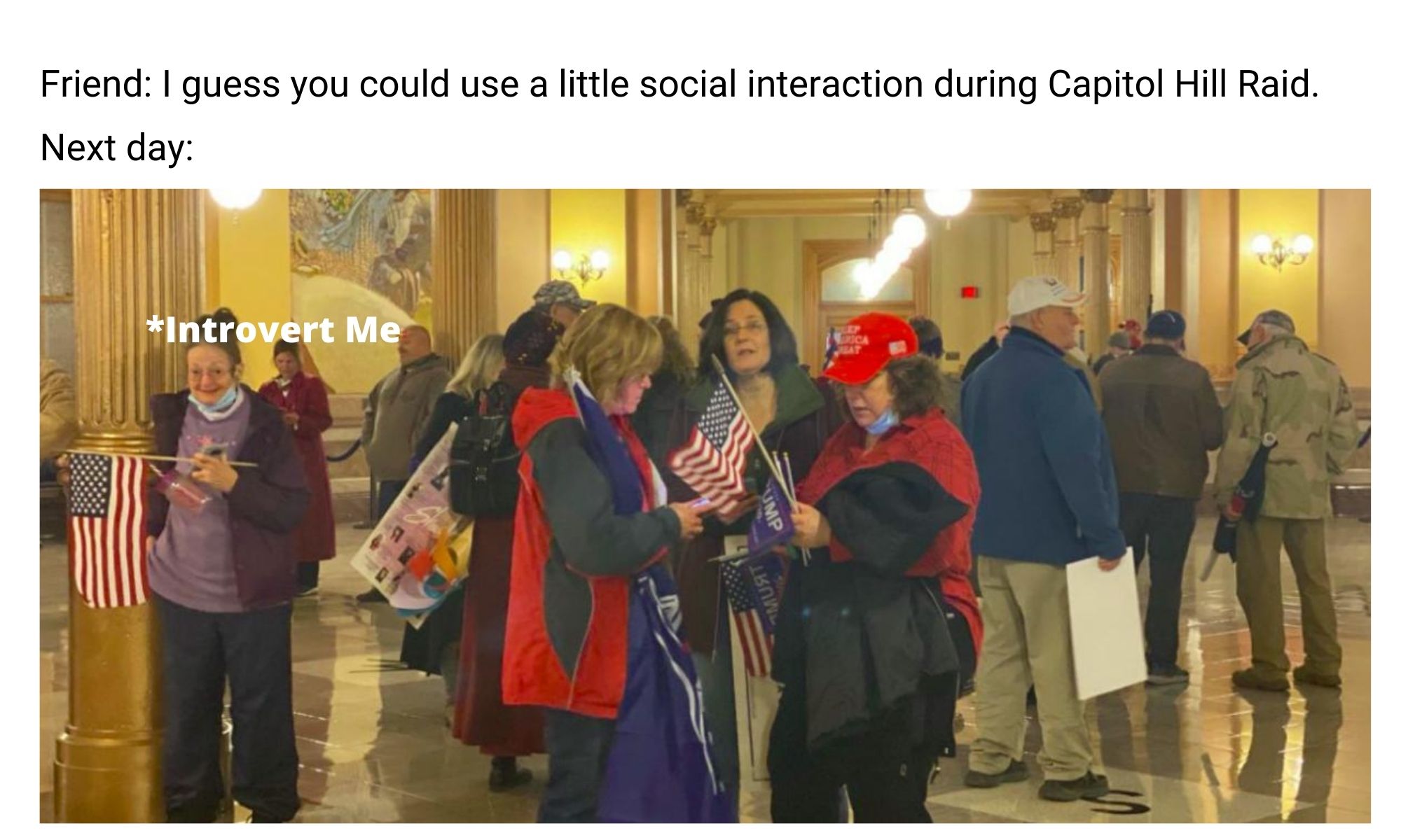 Old Lady In Capitol Building Meme on Introvert