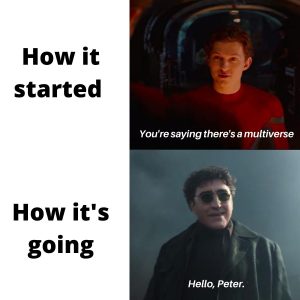 Hello Peter meme on Spiderman No way Home