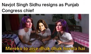Sidhu Resigns meme on Archana Kapil Show