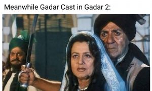 Gadar 2 meme on sunny deol and Ameesha Patel