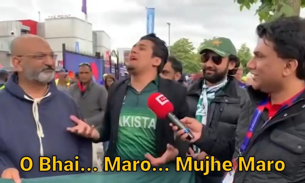 O Bhai Maro Mujhe Maro Meme Template on Pakistani Guy Momin Saqib 2019 World Cup