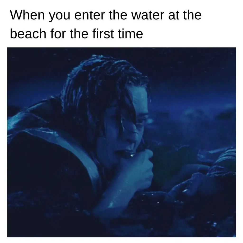 Entering water at the beach