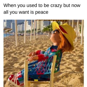 Beach Meme on When you used to be crazy but now all you want is peace