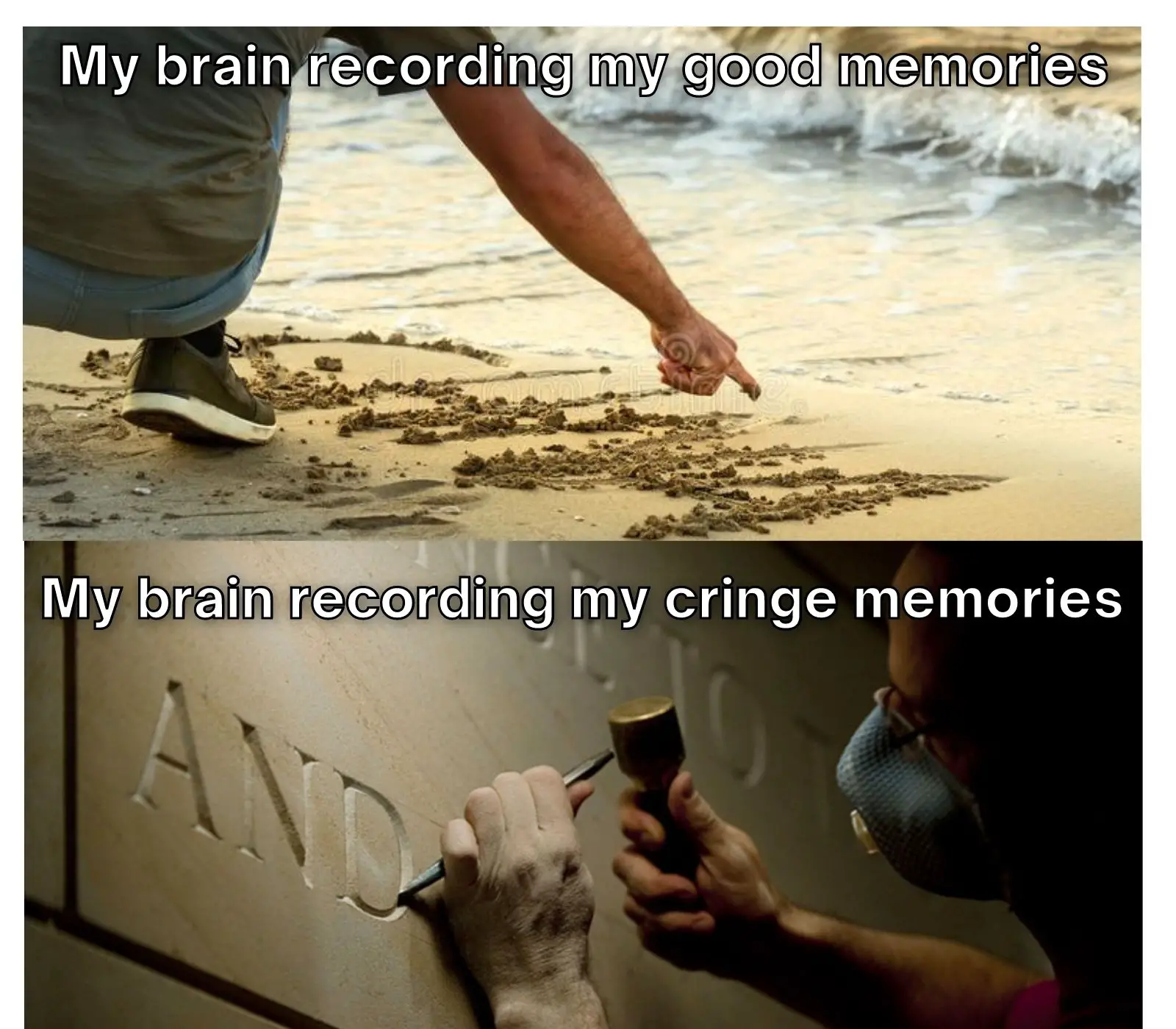 Beach meme on memories