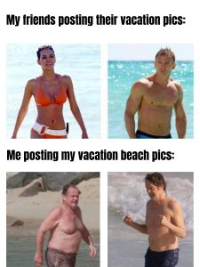 Beach meme on photos