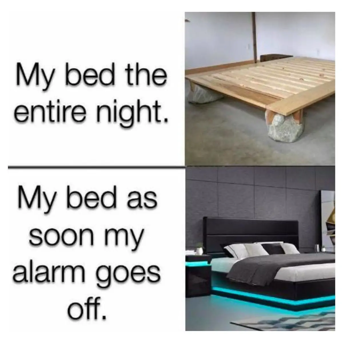 Comfort meme on bed