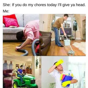 Good Head meme on chores