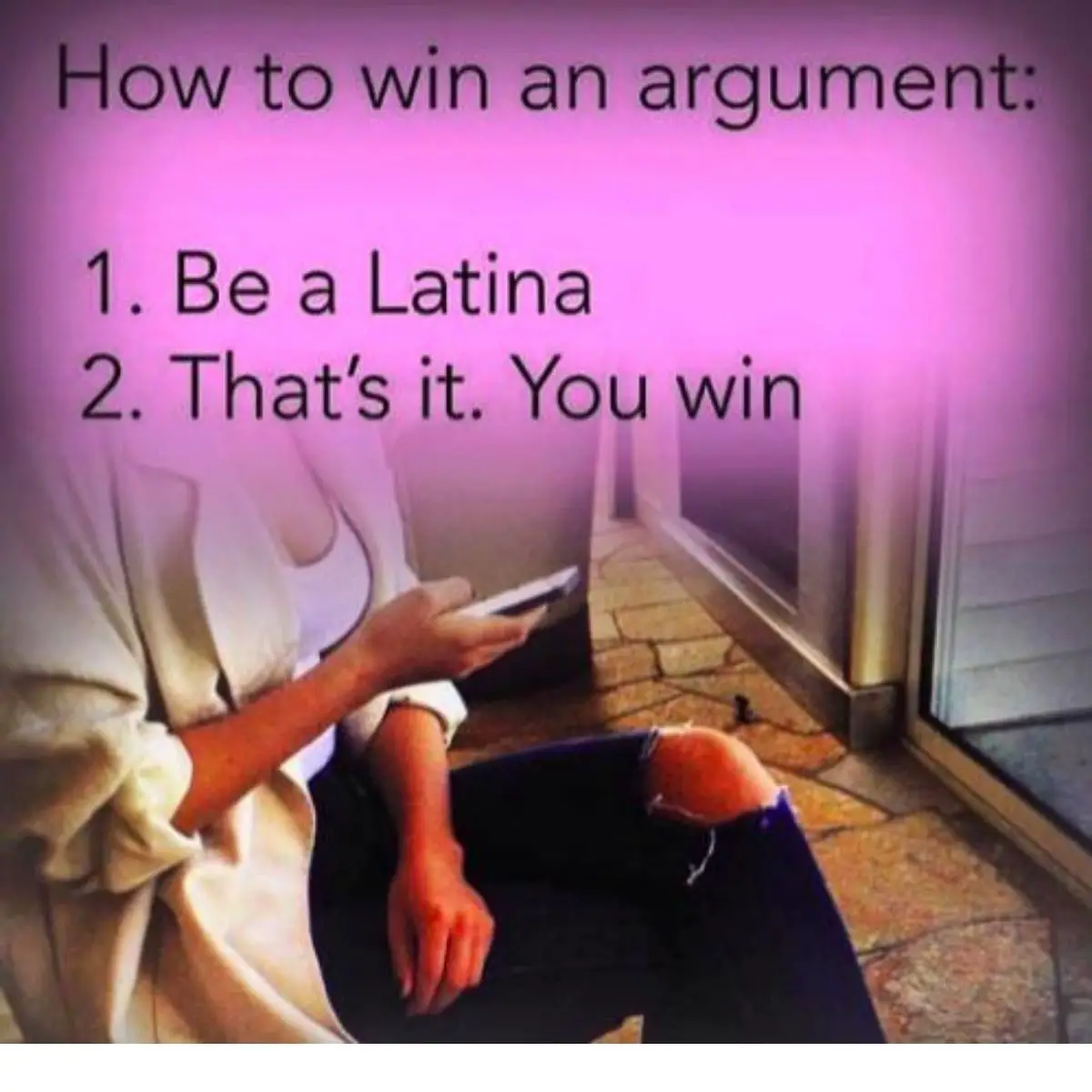 How to win argument meme on Latina