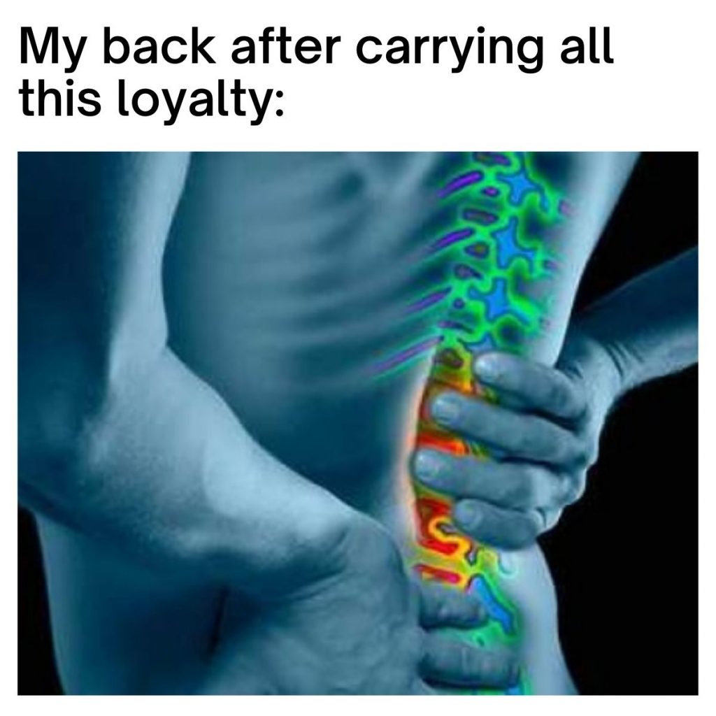 My back after carrying meme