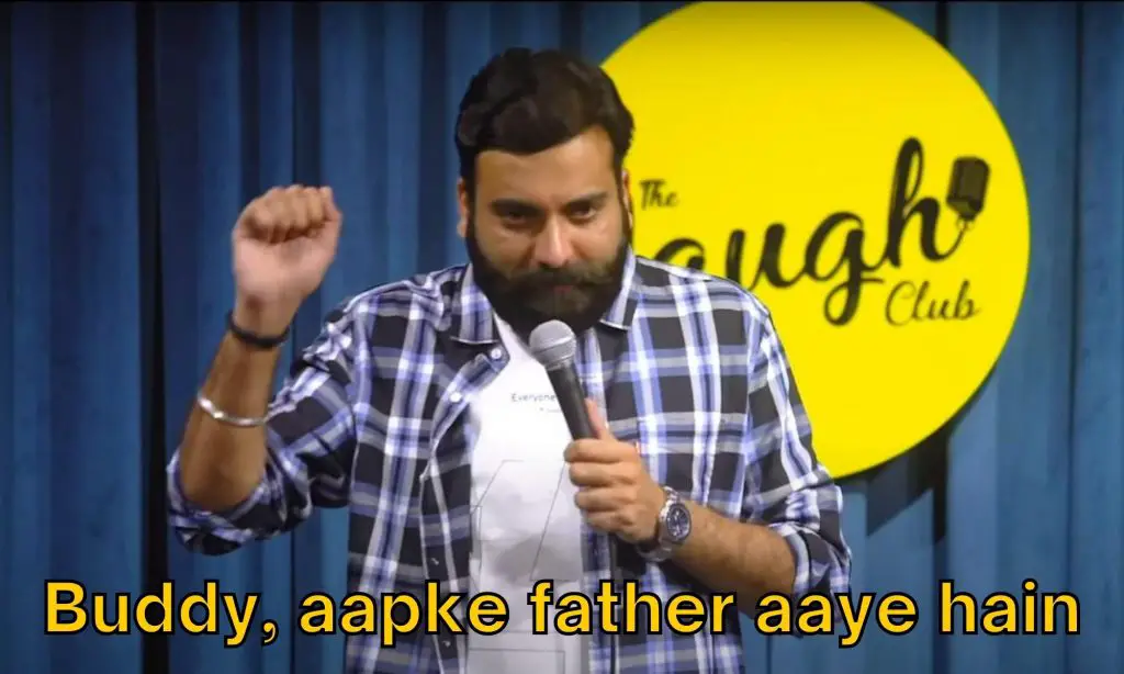 Buddy Aapke Father Aaye Hain Meme Template on Anubhav Singh Bassi