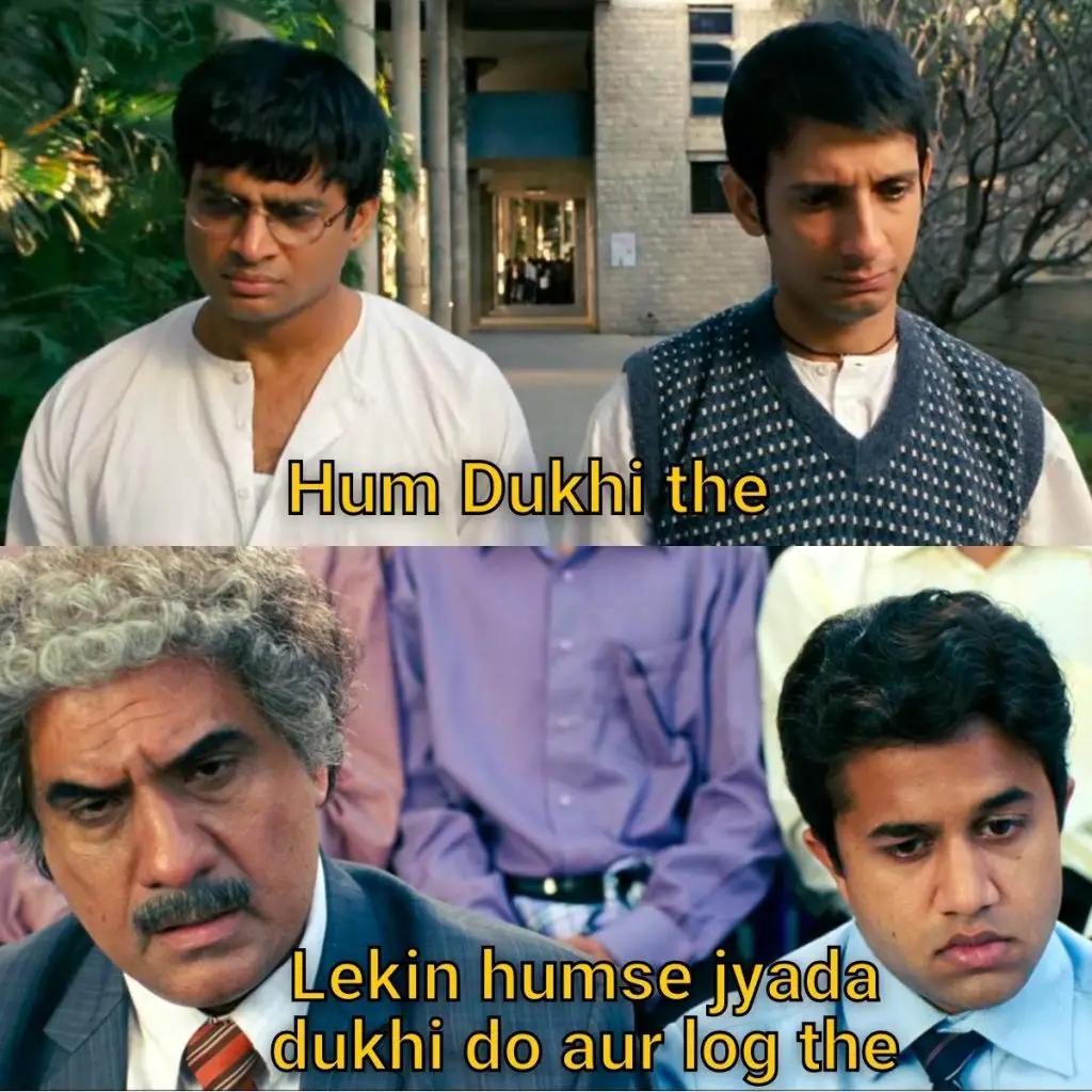 Hum Dukhi The Meme Template on 3 Idiots