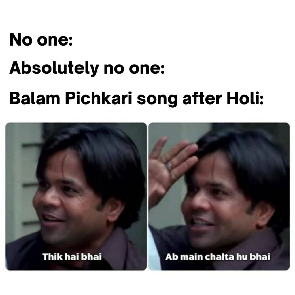 Balam Pichkari Meme on Holi