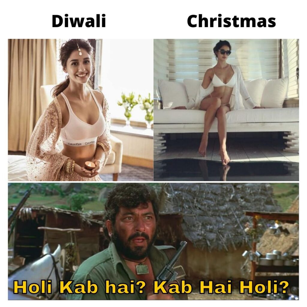 Funny Holi Meme on Disha Patani